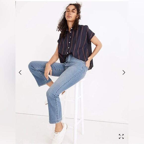 Madewell Cali Demi-Boot Jeans in Dorrance Wash: TENCEL™ Denim Edition Size 26 - Picture 1 of 11
